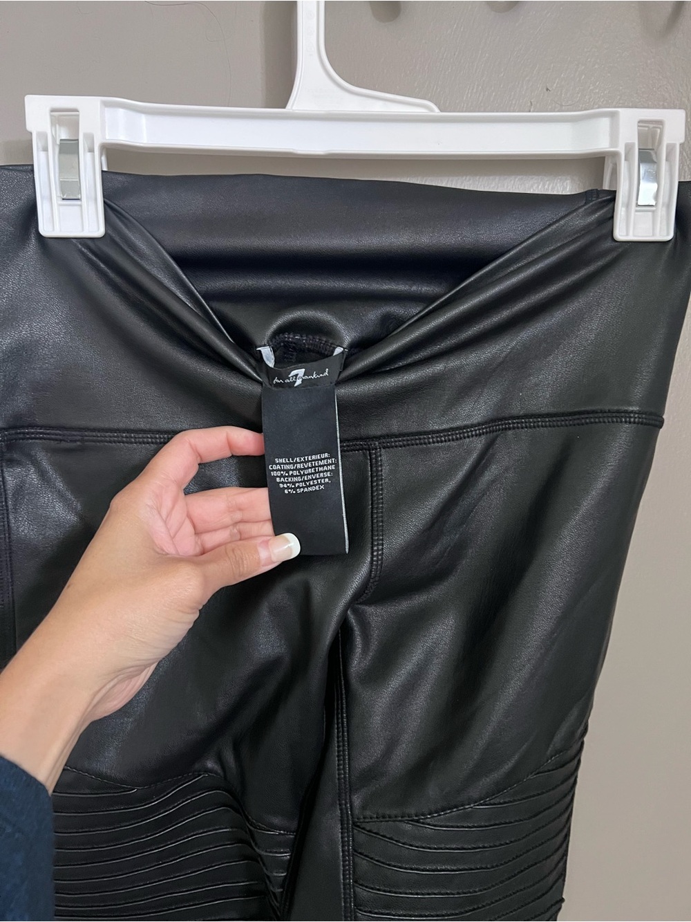 7 For All Mankind Black Faux Leather Pants